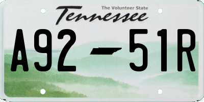 TN license plate A9251R