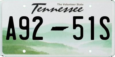 TN license plate A9251S