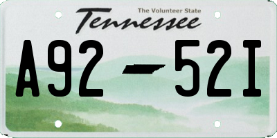 TN license plate A9252I