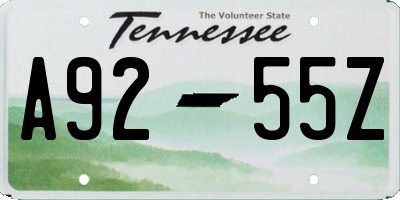 TN license plate A9255Z
