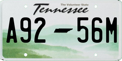 TN license plate A9256M