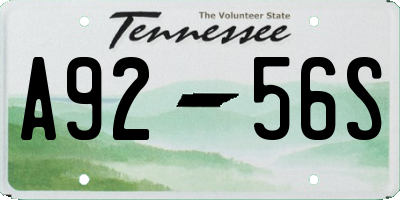 TN license plate A9256S