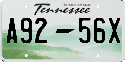 TN license plate A9256X