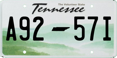 TN license plate A9257I