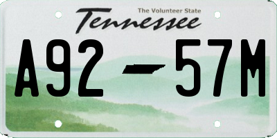 TN license plate A9257M