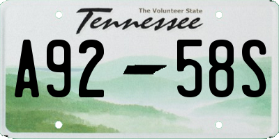 TN license plate A9258S
