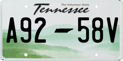 TN license plate A9258V
