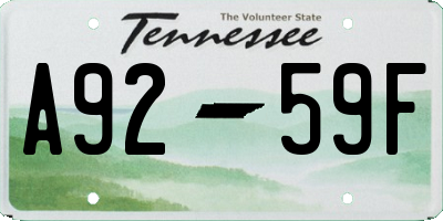 TN license plate A9259F