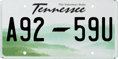 TN license plate A9259U