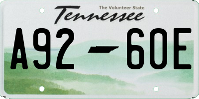 TN license plate A9260E