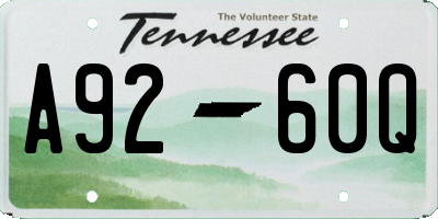 TN license plate A9260Q