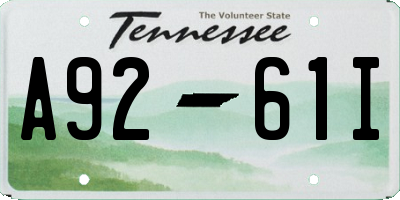 TN license plate A9261I
