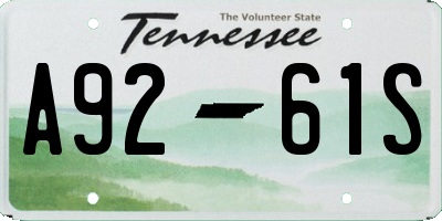 TN license plate A9261S