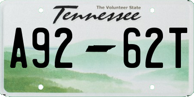 TN license plate A9262T