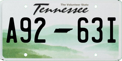 TN license plate A9263I