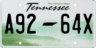 TN license plate A9264X