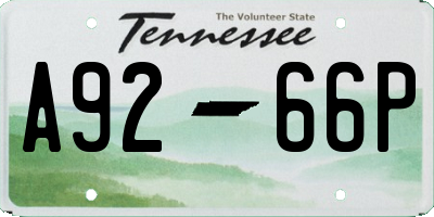TN license plate A9266P