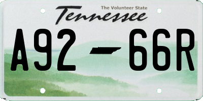 TN license plate A9266R
