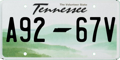 TN license plate A9267V