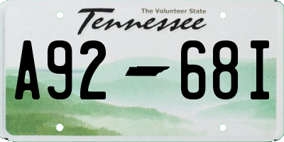 TN license plate A9268I