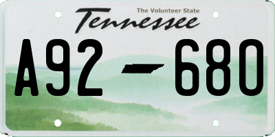 TN license plate A9268O