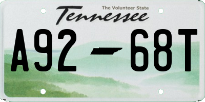 TN license plate A9268T