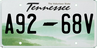 TN license plate A9268V