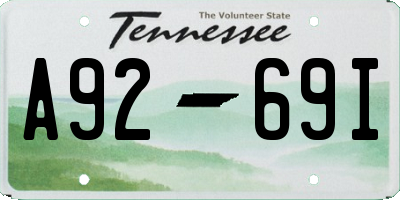 TN license plate A9269I