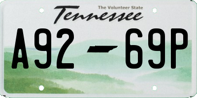 TN license plate A9269P