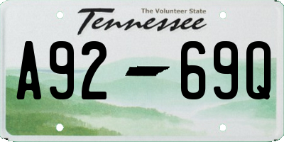 TN license plate A9269Q