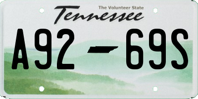 TN license plate A9269S