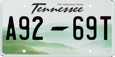 TN license plate A9269T