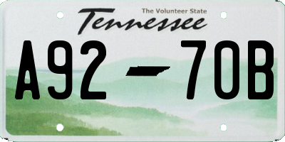 TN license plate A9270B