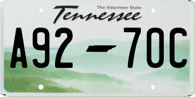 TN license plate A9270C