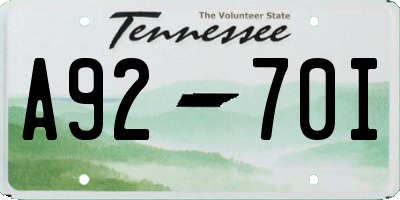 TN license plate A9270I