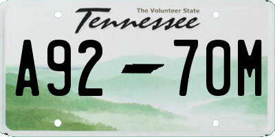 TN license plate A9270M