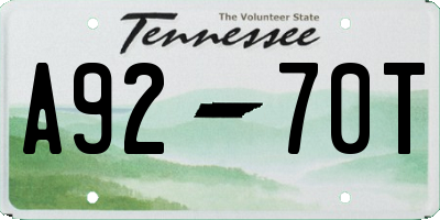 TN license plate A9270T