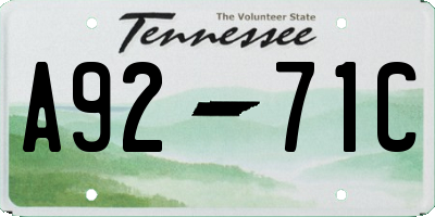 TN license plate A9271C