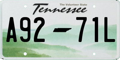 TN license plate A9271L