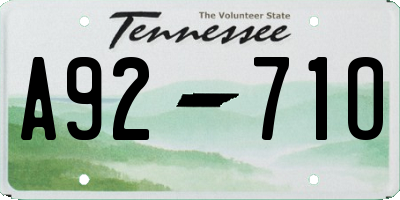 TN license plate A9271O