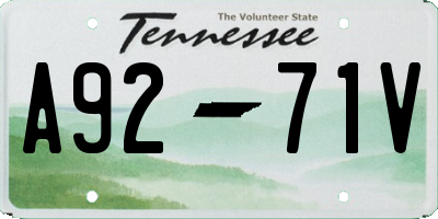 TN license plate A9271V
