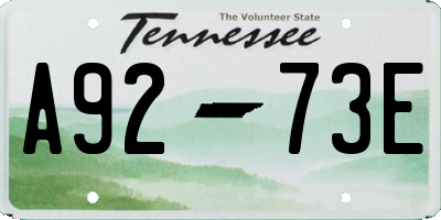 TN license plate A9273E