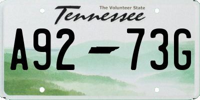 TN license plate A9273G