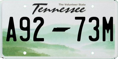 TN license plate A9273M