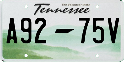 TN license plate A9275V
