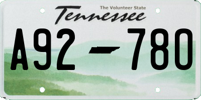 TN license plate A9278O