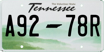 TN license plate A9278R