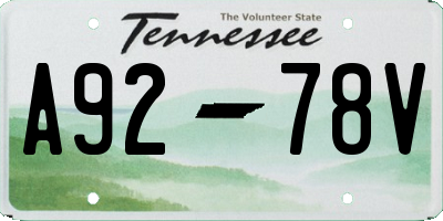 TN license plate A9278V