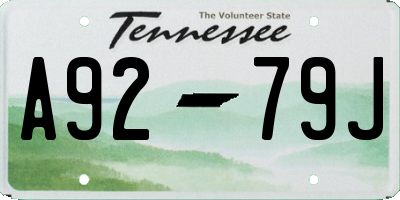 TN license plate A9279J