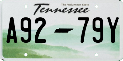 TN license plate A9279Y